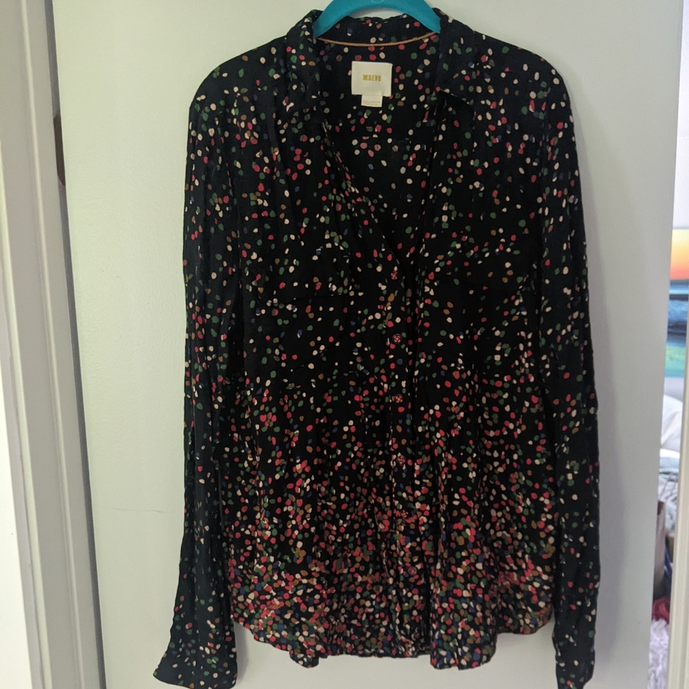 Maeve button up confetti blouse size 14